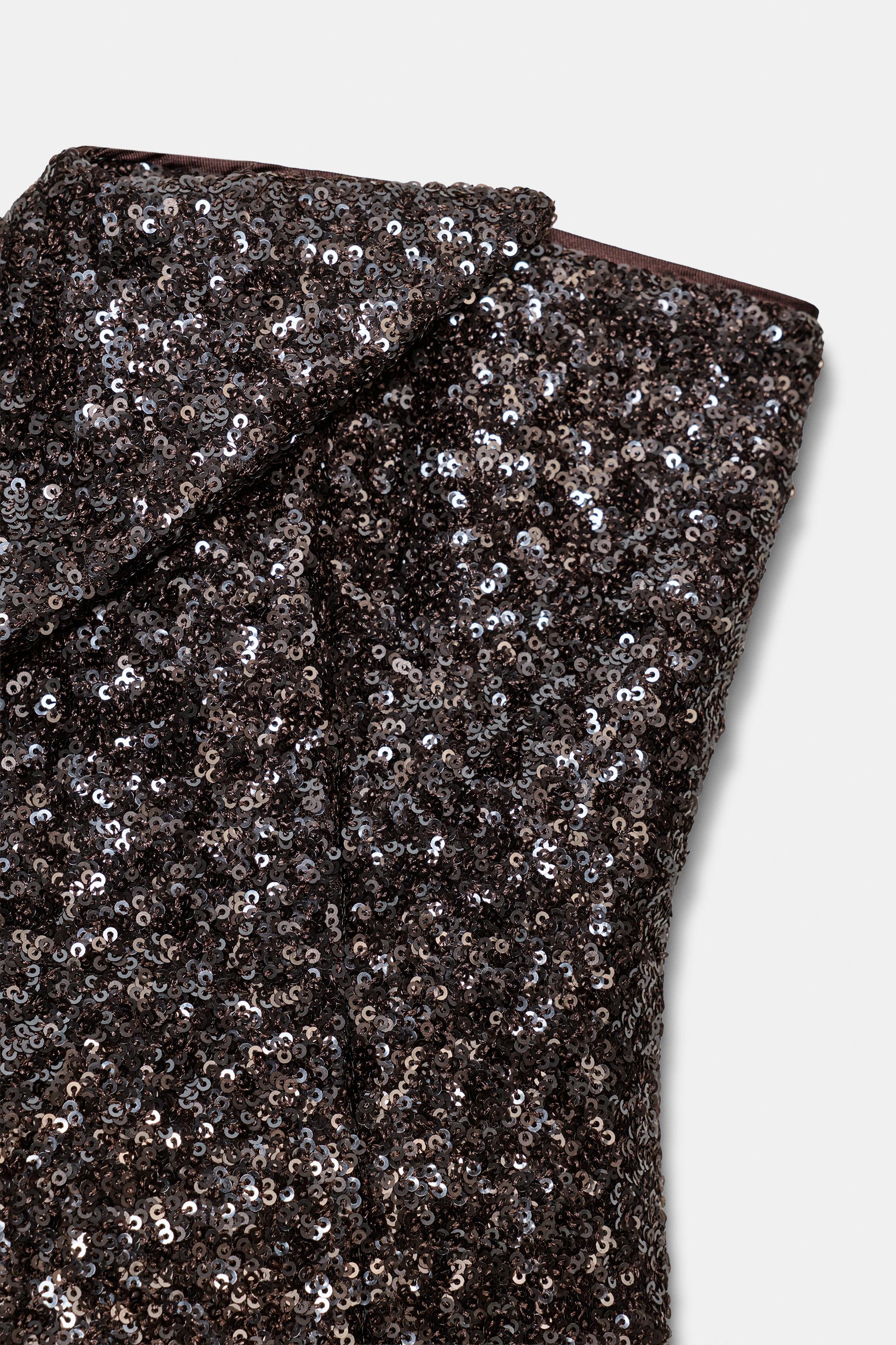 SEQUIN BUSTIER TOP ZW COLLECTION LIMITED EDITION